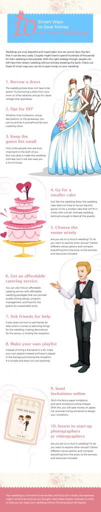 10 Smart Ways to Save Money on Your Wedding | Infographics | Stellaire